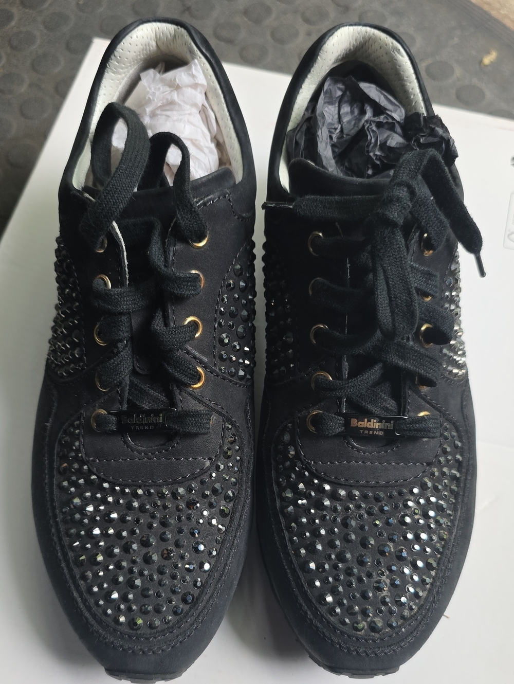Baldinini Black Crystal-Embellished Women's Sneakers
